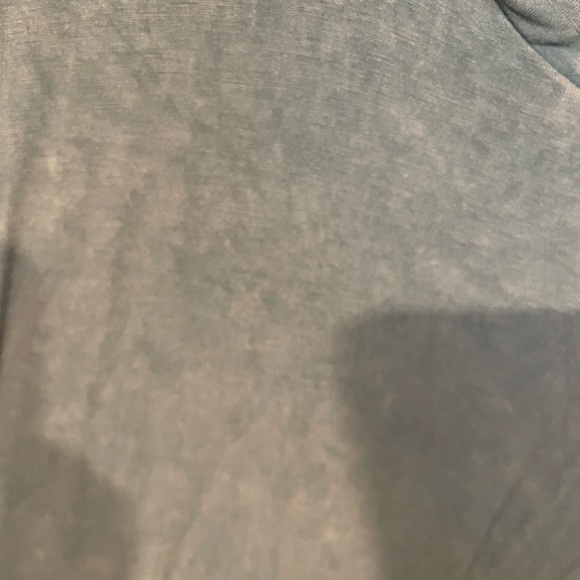 Blue Acid Wash Criss Cross V Neck T Shirt Blouse - Picture 7 of 9